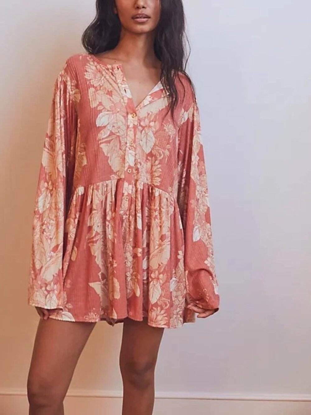 Free People Intimately Tropical Staycation Romper Dress Floral Flutter M 287593